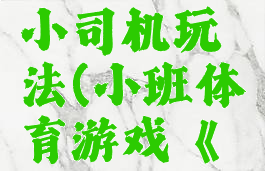 体育游戏小司机玩法(小班体育游戏《小司机》)