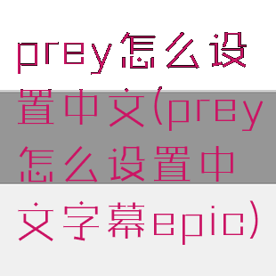 prey怎么设置中文(prey怎么设置中文字幕epic)